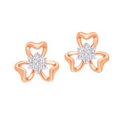 Clover Design Diamond Earrings