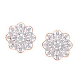 Floral 14KT Rose Gold Earrings