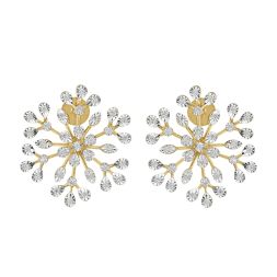 Subtle Diamond Earrings in a Snowflake Design