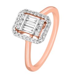 Radiant Diamond Ring in 14KT Rose Gold