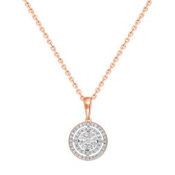 Shimmering Diamond and Rose Gold Pendant