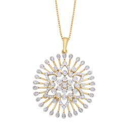 Sparkling Sunburst Diamond Pendant