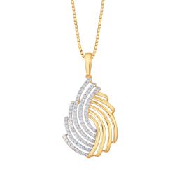 Carved Yellow Gold Diamond Pendant