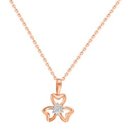 3-Leaf Clover Design Diamond Pendant