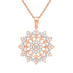 Polished Mandala Design Rose Gold Pendant