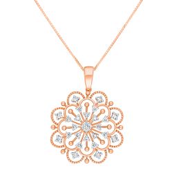 Precious 14KT Rose Gold Mandala Design Pendant