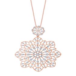 Floral Diamond Pendant in Rose Gold