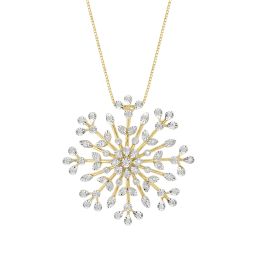 Delicate Snowflake Design Diamond Pendant