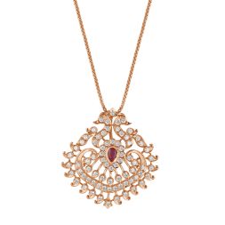 Beautiful Diamond Pendant in 18KT Rose Gold