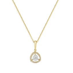 Triangle Design Diamond Pendant in 18KT Yellow Gold