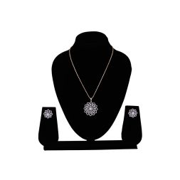 Sparkling Mandala Design 18Kt Rose Gold Jewellery Set