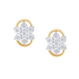 Lyrical Yellow Gold and Diamond Earrings