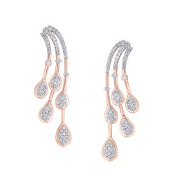 Classic Diamond Drop 14KT Rose Gold Earrings