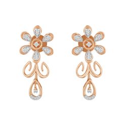 Floral Earrings With Diamonds