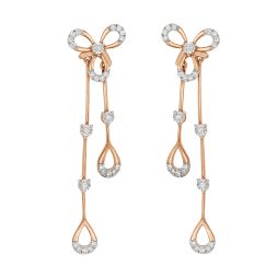 Dainty Hanging Astra Earrings in Rose Gold