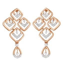 Appealing Diamond Earrings in 14KT Rose Gold