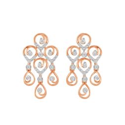 Lyrical 14KT Rose Gold and Diamond Earrings