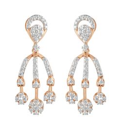 Sleek Diamond and 14KT Rose Gold Earrings