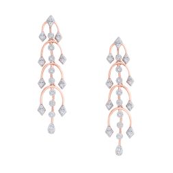 Glittering Diamond Earrings in 18KT Rose Gold