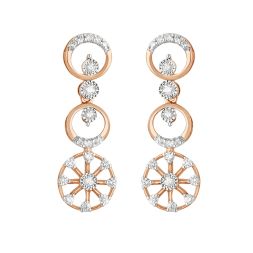 Diamond Earrings Set in 14KT Rose Gold