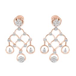 14KT rose gold and diamond studded earring