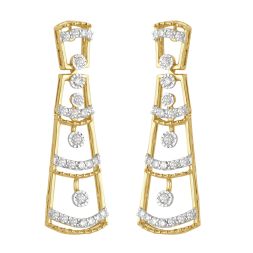 Elegant Diamond Earrings in 14KT Yellow Gold