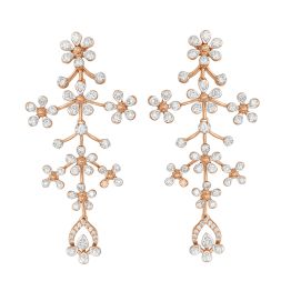 Twig Design Diamond Earrings