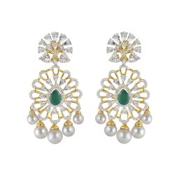 Glamorous Diamond Earrings in 18KT Yellow Gold