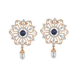 Classic Heart Design Diamond Earrings