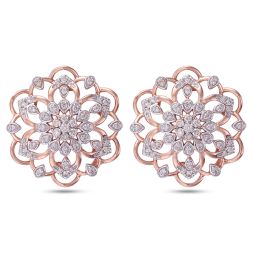 Floral Earrings in Rose Gold