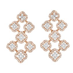 18KT Rose Gold and Diamond Earring Set