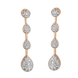 14KT Rose Gold Diamond Earrings