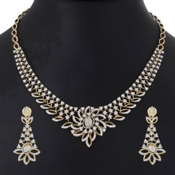 Leaf Design Diamond Jewellery Set