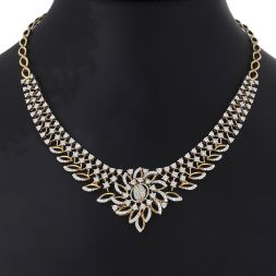 Leaf Design Diamond Necklace