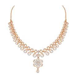 Beautiful Diamond Necklace in 14KT Rose Gold