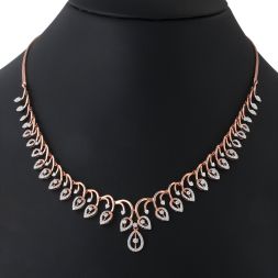 Flowing Rose Gold Diamond Necklace