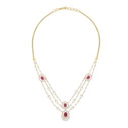 Gemstones Studded Diamond Necklace