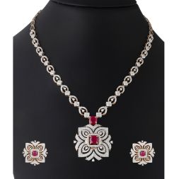 Dazzling Diamonds and Gemstones Jewellery Set