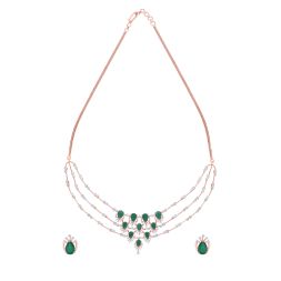 Glamorous Gold Astra Necklace and Earrings Set