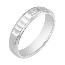 Textured Platinum Men's Ring