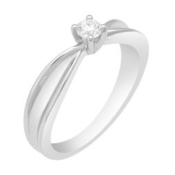 Textured Solitaire Ring in Platinum