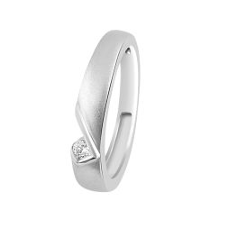 Sleek Diamond and Platinum Ring