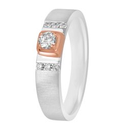 Understated Diamond and Platinum Men's Ring