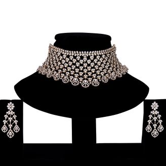 Charismatic Diamond Choker Necklace Set