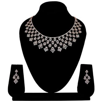 Enticing Rose Gold and Diamond Necklace Set